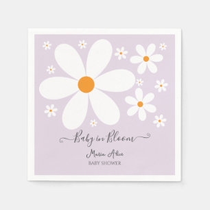 Baby in Bloom purple Daisy Baby Shower  Napkin