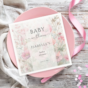 Baby in Bloom Romantic Wildflower Floral Napkin