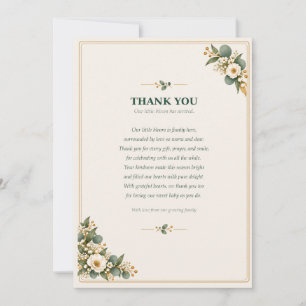 Baby in Bloom Sage Green Botanical Thank You card