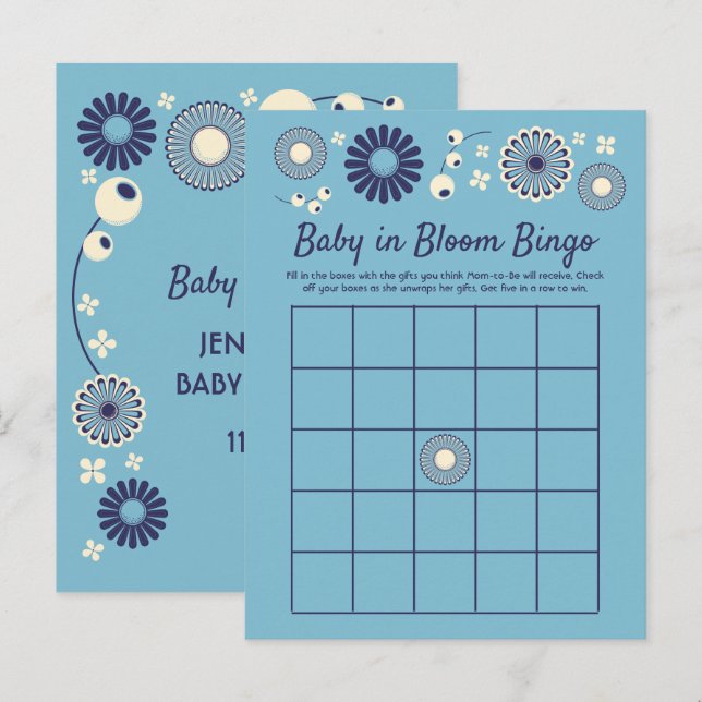 Baby in Bloom Shower Bingo Game Cards (Front/Back)