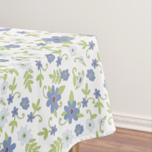 Baby in Bloom Shower Blue Vintage Flowers Boy Tablecloth