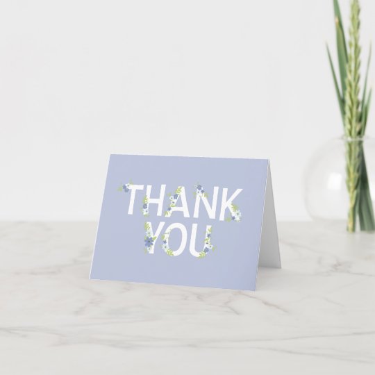 Baby in Bloom Shower Blue Vintage Flowers Boy Thank You Card | Zazzle.ca