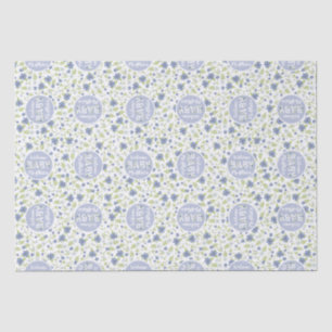 Baby in Bloom Shower Blue Vintage Flowers Boy Tissue Paper