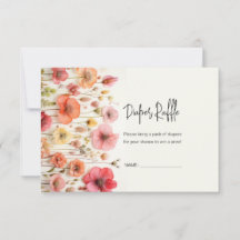 Baby in Bloom shower Carte de tombola de couche