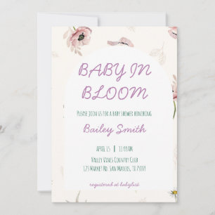 Baby in bloom shower invitation