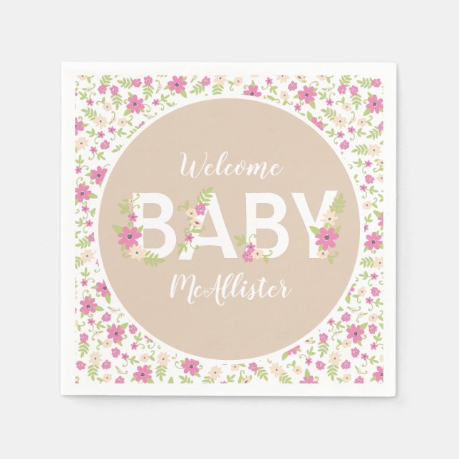 Baby in Bloom Shower Napkin (Front)