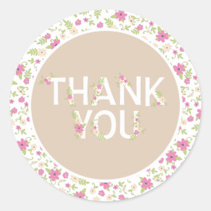 Baby in Bloom Shower Pink Vintage Flowers Girl Classic Round Sticker