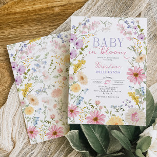Baby in Bloom: Soft Pastel Wildflower Baby Shower Invitation