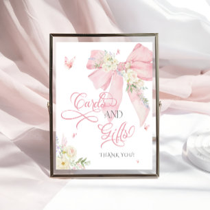 Baby in Bloom Soft Pink Bow Cards and Gifts Poster