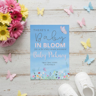 Baby in bloom. Spring Baby shower invnitation Invitation