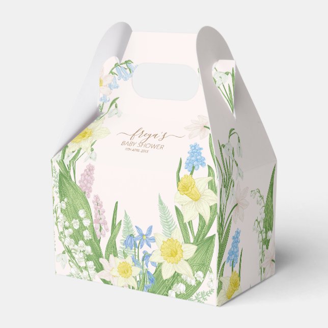 Baby in Bloom Spring Easter Baby Shower Favor Box (Front Side)