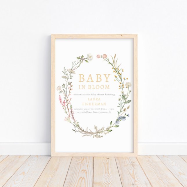 Baby in Bloom Spring Fleur sauvage Welcome Poster (Créateur téléchargé)
