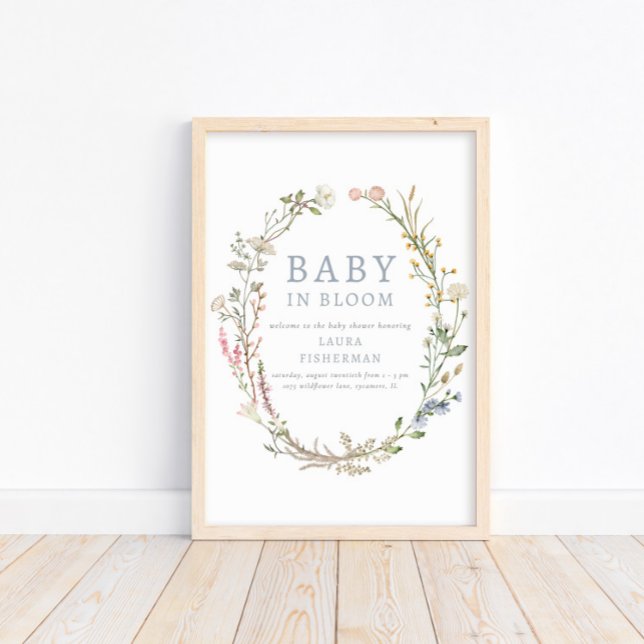 Baby in Bloom Spring Fleur sauvage Welcome Poster (Créateur téléchargé)