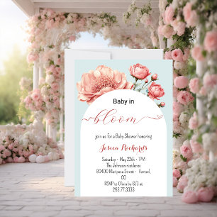 Baby in Bloom Spring Summer Floral Baby shower Invitation