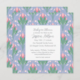 Baby in Bloom Spring Tulip Flowers  Invitation