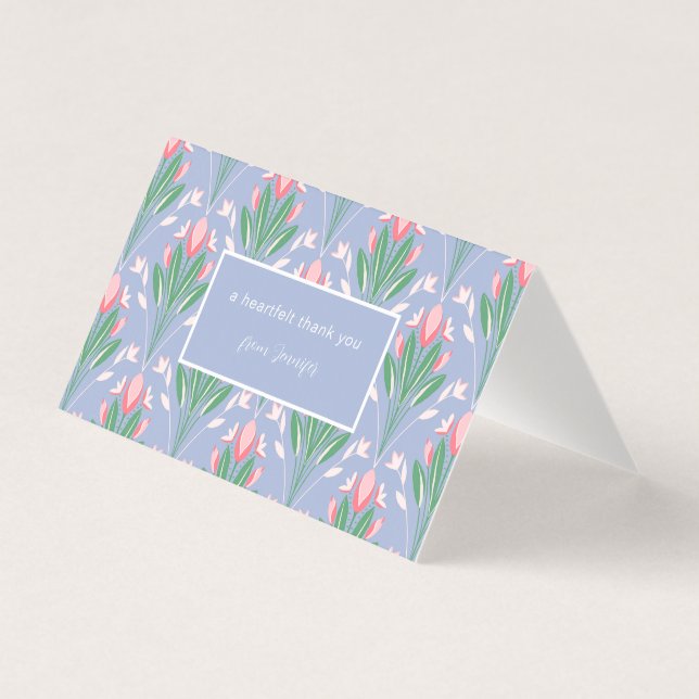 Baby in Bloom Spring Tulip Flowers Thank You Note (Front)