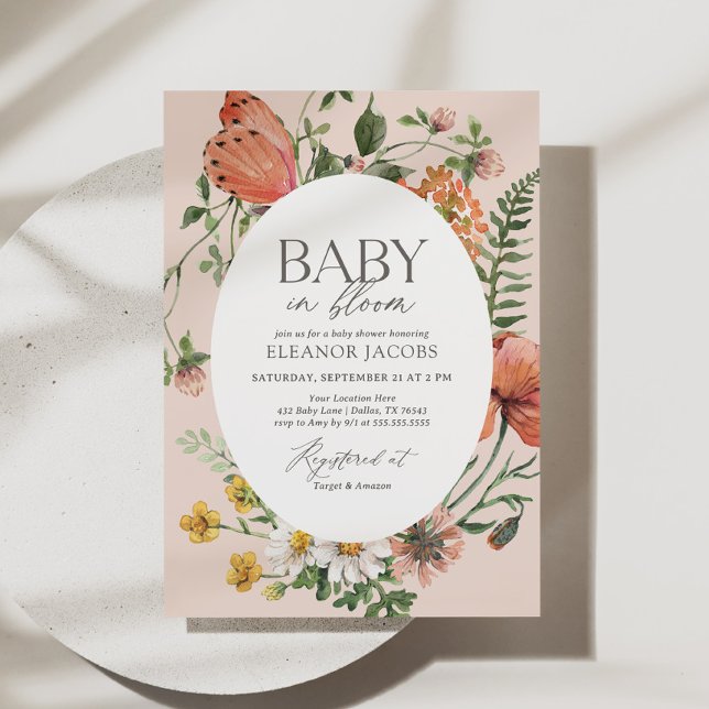 Baby in Bloom Spring Wildflower Baby Shower Invitation (Creator Uploaded)