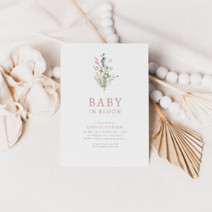 Baby in Bloom Spring Wildflower Floral Baby Shower Invitation
