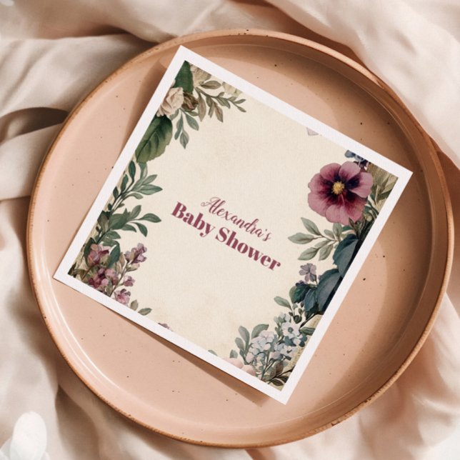 Baby in Bloom Spring Wildflower  Napkin (Creator Uploaded)