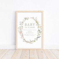 Baby in Bloom Spring Wildflower Welcome Poster