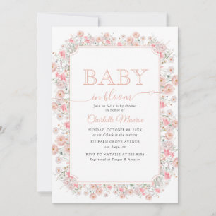 Baby in Bloom Summer Wildflower Meadow Baby Shower Invitation