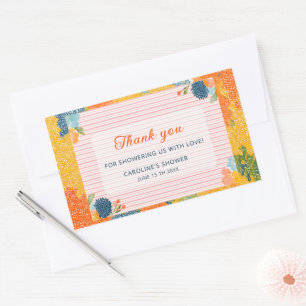 Baby in Bloom Thank You Colourful Floral  Sticker