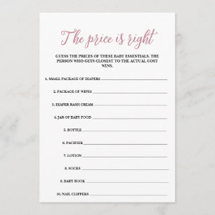 Baby in Bloom The Price is Right Game Program