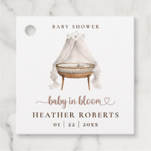 Baby In Bloom Trendy Boho Baby Shower Favour Tags