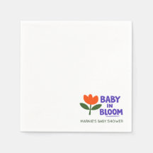 Baby in Bloom Tulip Trendy Modern Baby Shower Napk