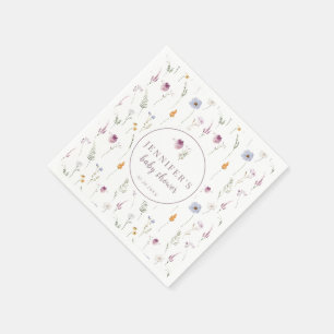 Baby in bloom violet baby shower paper napkins