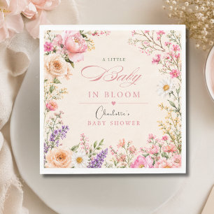 Baby in Bloom Watercolor Baby Shower Napkin