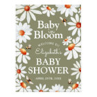 Baby in Bloom Watercolor Daisies & Bumblebee