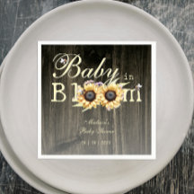 Baby in Bloom Watercolor Sunflower Baby Shower