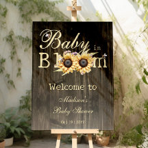 Baby in Bloom Watercolor Sunflowers Baby Shower