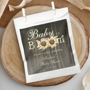 Baby in Bloom Watercolor Sunflowers Baby Shower Favour Bag
