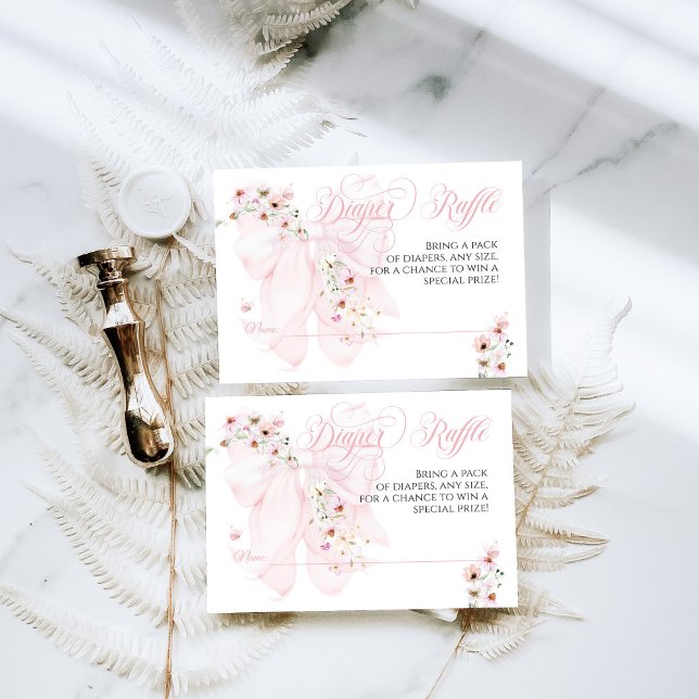 Baby in Bloom Wild Flower Bow Spring Baby Shower Enclosure Card (Creator Uploaded)