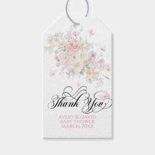 Baby in Bloom Wild Flower Butterfly Baby Shower Gift Tags
