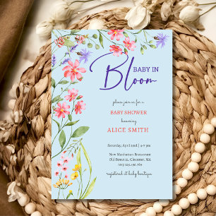 Baby in bloom wild flowers Baby shower Invitation