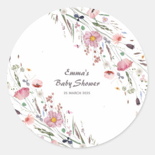 Baby in Bloom Wildflower Baby Shower Classic Round Sticker