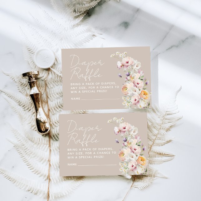 Baby in Bloom Wildflower Baby Shower Diaper Raffle Enclosure Card (Creator Uploaded)