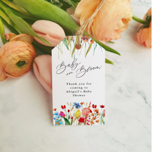 Baby in Bloom Wildflower Baby Shower Favour Hangin Gift Tags