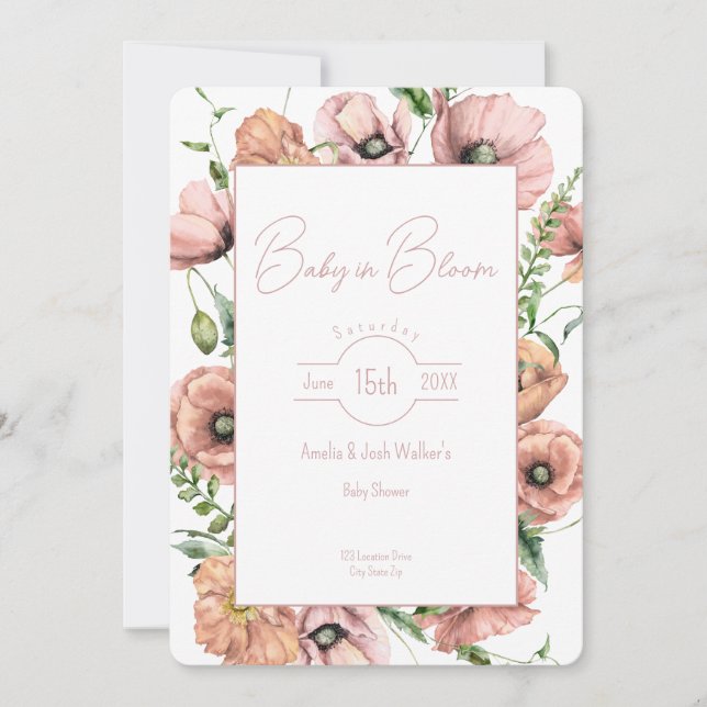 Baby in Bloom Wildflower Baby Shower Invitation (Front)