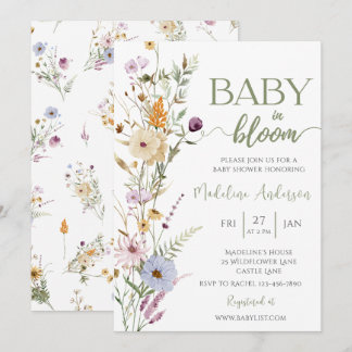 Baby in Bloom Wildflower Baby Shower Invitation