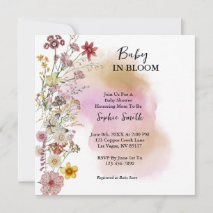 Baby In bloom Wildflower Baby Shower Invitation