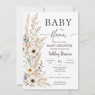 Baby in Bloom Wildflower Baby Shower Invitation
