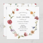 Baby in Bloom Wildflower Baby Shower Invitation<br><div class="desc">Baby in Bloom! This elegant baby shower invitation features a watercolor floral wreath with greenery and wildflowers. Personalize with your information or click "Click to customize further" to edit font styles,  size and colours.</div>