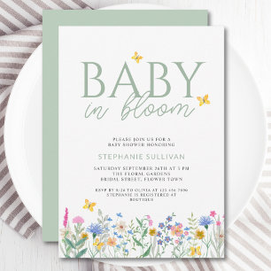 Baby in Bloom Wildflower Baby Shower  Invitation