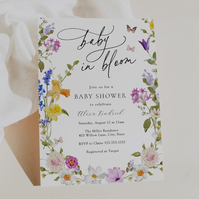 Baby in Bloom Wildflower Baby Shower Invitation (Creator Uploaded)