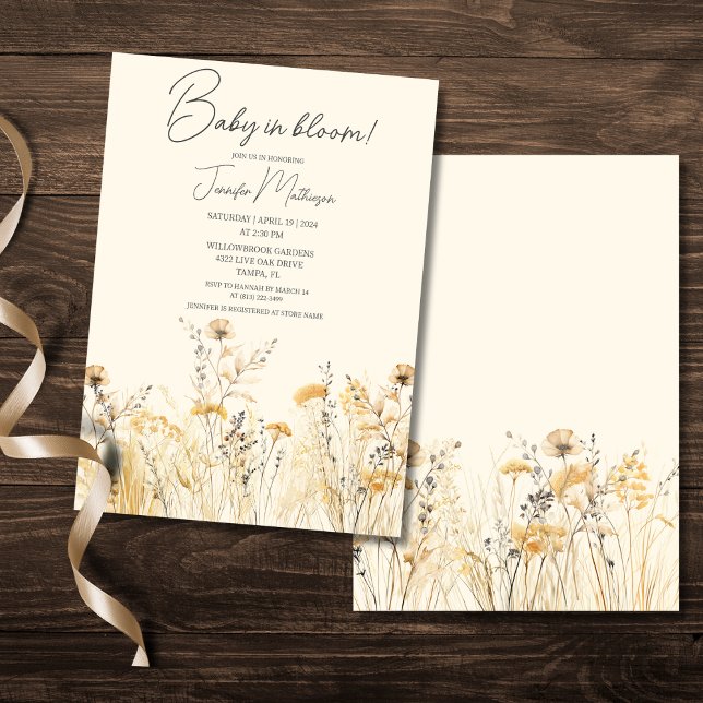 Baby in Bloom Wildflower Baby Shower Invitation (Creator Uploaded)