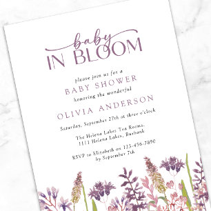 Baby in Bloom Wildflower Baby Shower Invitation